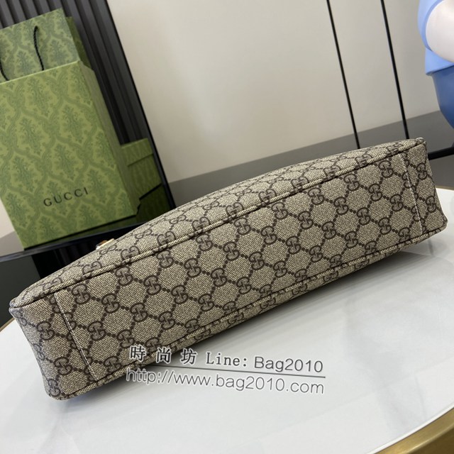 Gucci專櫃古馳最新款購物袋GG圖案條紋織大號肩背包 jh1994型號：815217